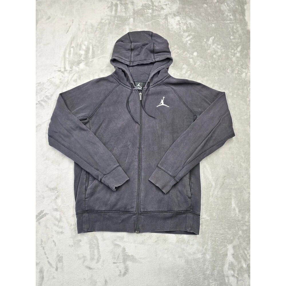 Jordan Full Zip Hoodie Mens M Black Basketball Sweatshirt Jumpman